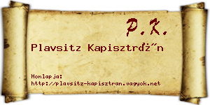 Plavsitz Kapisztrán névjegykártya